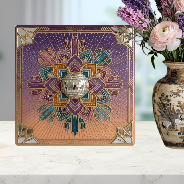 Art Deco Desert Disco Mandala Ceramic Tile (Creator Uploaded)