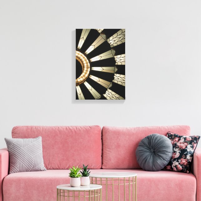 Art Deco Design Black & Gold Elegant Canvas Print (Insitu(LivingRoom))