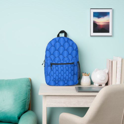 Art Deco Design Blue Printed Backpack