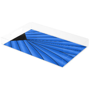 Art Deco Design Blue Serving Tray