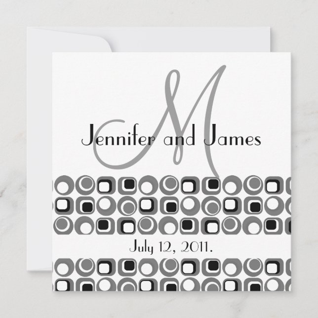 Art Deco Design Monogram Wedding Invitation (Front)
