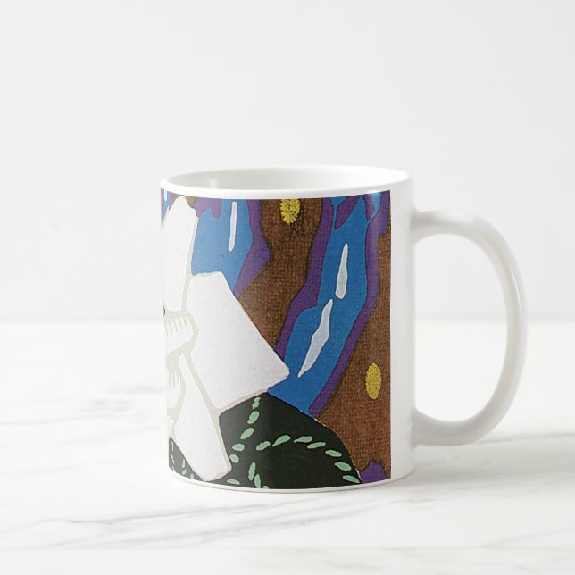 Art Deco Design No. 12 White Rose Coffee Mug (Right)