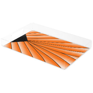 Art Deco Design Orange Serving Tray
