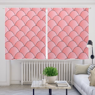 Art Deco Design Pink Blackout Curtains