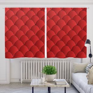 Art Deco Design Red Blackout Curtains