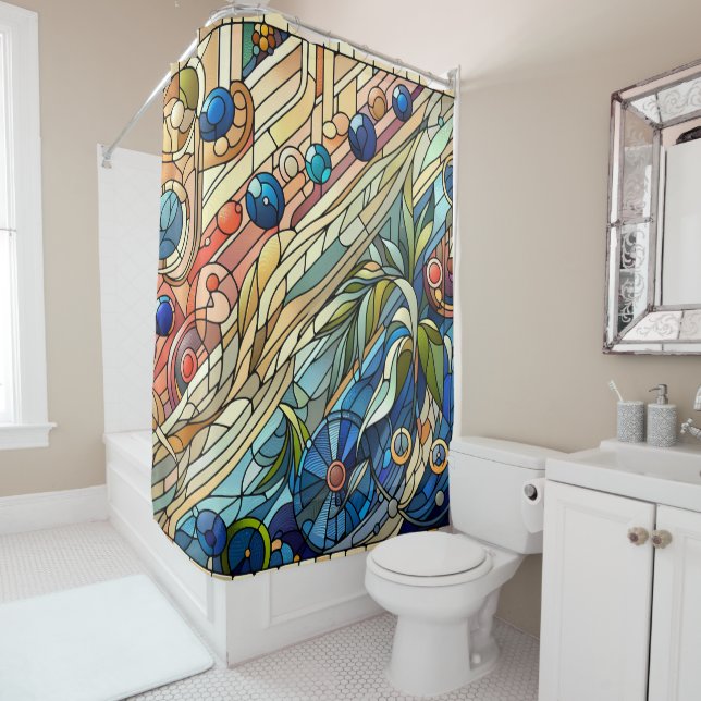 Art Deco Design Shower Curtain (In Situ)