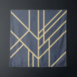 Art Deco design Tapestry<br><div class="desc">Abstract geometric design in Art Deco style with golden lines decoration on grunge navy blue background</div>