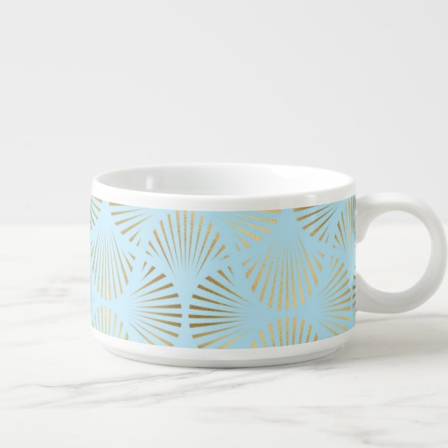 Art Deco Design, Teal & Gold Bowl (Left)