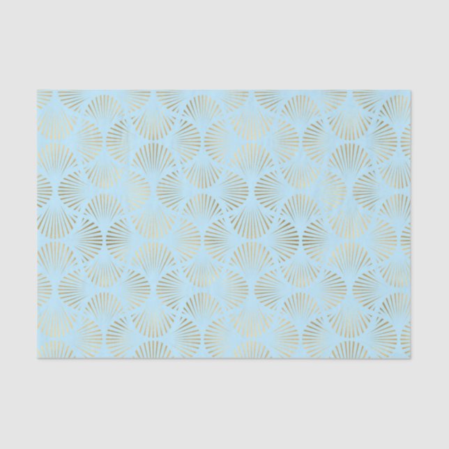 Art Deco Design, Teal & Gold Pattern Tissue Paper (Front)