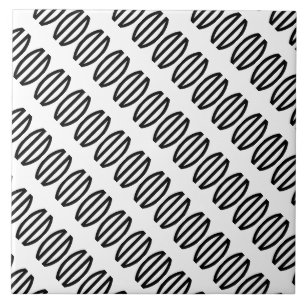 Art Deco Diagonal Pattern in Black and White Ceramic Tile