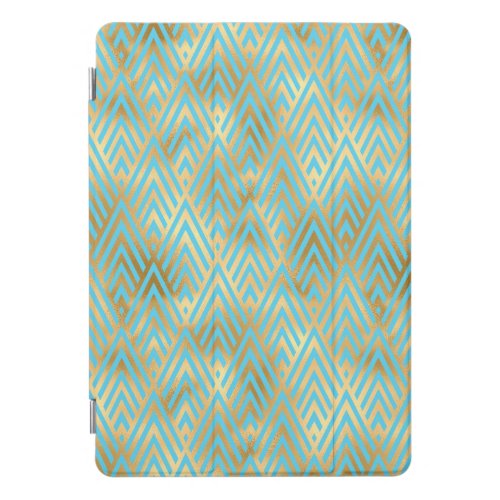 Art Deco Diamond Pattern Gold  Teal iPad Pro Cover