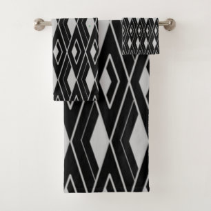 Art Deco Diamond Shapes Bath Towel Set