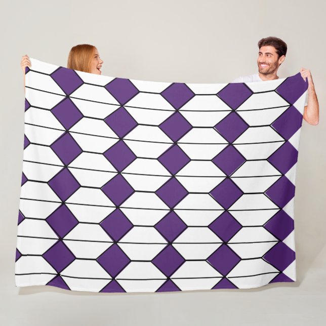 Art Deco Diamonds and Hexagons  Fleece Blanket (In Situ)