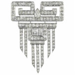Art Deco Diamonds Pin Statuette<br><div class="desc">Acrylic photo sculpture pin of a beautiful 1920s diamond brooch. See matching acrylic photo sculpture keychain,  magnet and ornament. See the entire Roaring 20s Buttons & Pins collection in the SPECIAL TOUCHES | Party Favors section.</div>