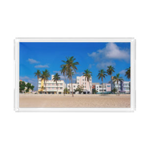 Art Deco District Of South Beach Miami Acrylic Tray