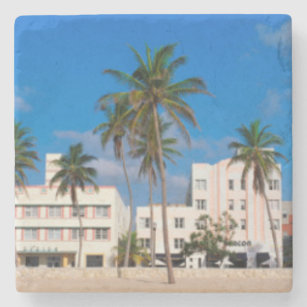 Set of 8 3dRose cst_49279_4 Miami Beach Art Deco in Neon Ceramic Tile Coasters 