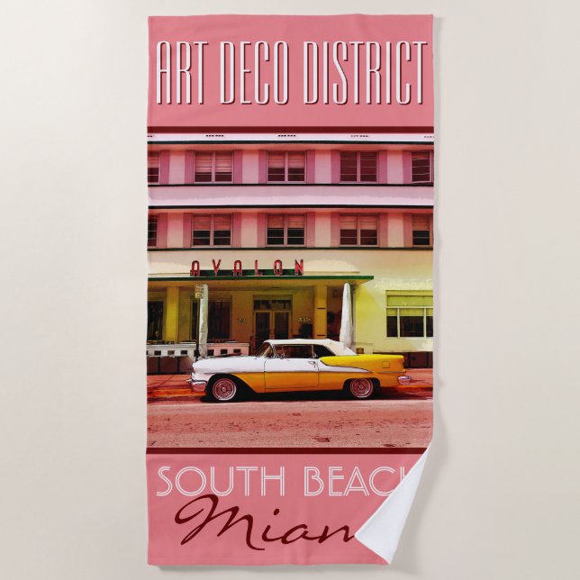Art Deco District South Beach Miami Beach Towel (Front)