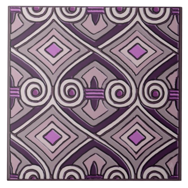 Art Deco Does Persia #8 (Ceramic Tile) Tile (Front)