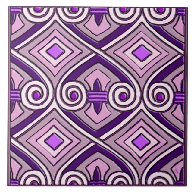 Art Deco Does Persia #9 (Ceramic Tile) Ceramic Tile (Front)