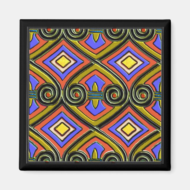 Art Deco Does Persia (Bright Multi-Color) Magnet (Front)