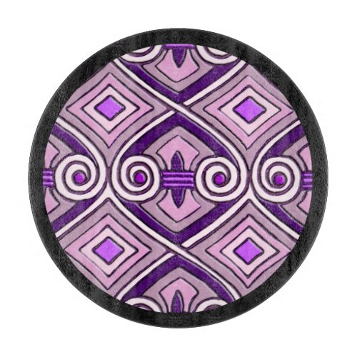 Art Deco Does Persia Bright Purples Charcuterie  Cutting Board
