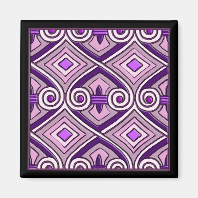Art Deco Does Persia (Bright Purples) Magnet (Front)