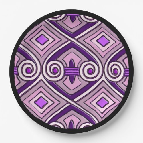Art Deco Does Persia Bright Purples Paper Plates