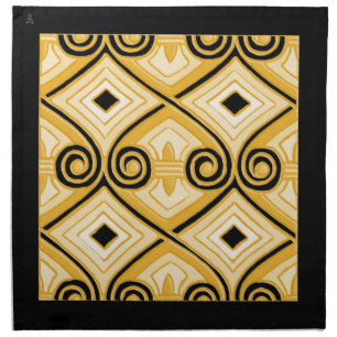 Art Deco Does Persia (Yellow and Black) Napkin