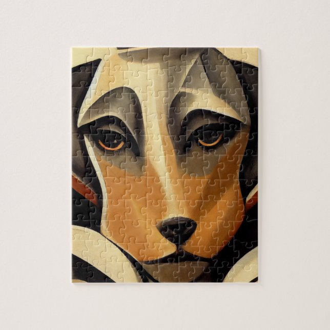 Art Deco Dog Face  Jigsaw Puzzle (Vertical)