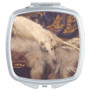 Art Deco Dog Mirrored Compact Mirror