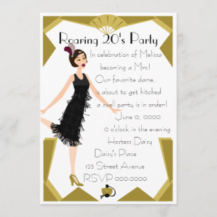 Art Deco Doll Invitation