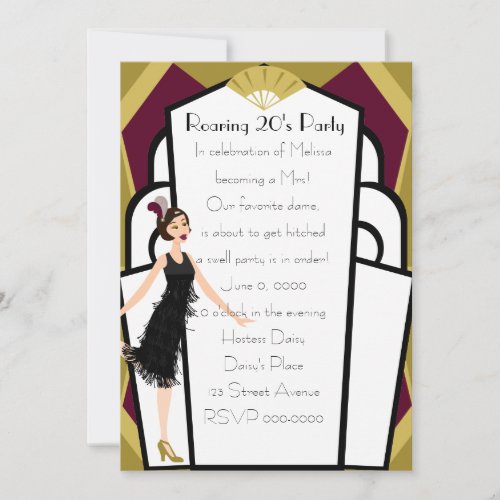 Art  Deco Doll Invitation