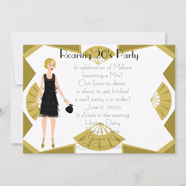 Art  Deco Doll Invitation (Front)