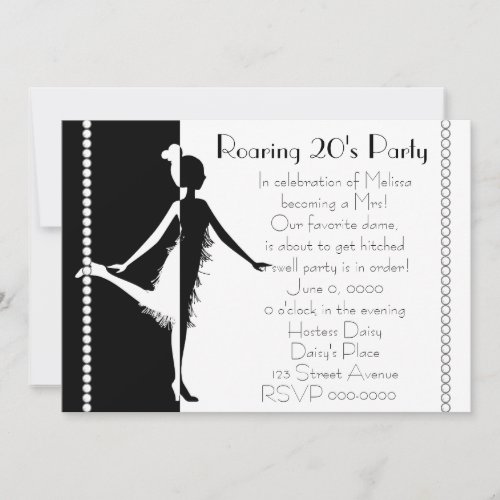 Art  Deco Doll with Pearls Custom Announcement