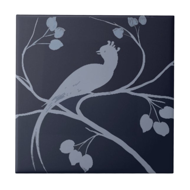 Art Deco Dove Ceramic Tile (Front)