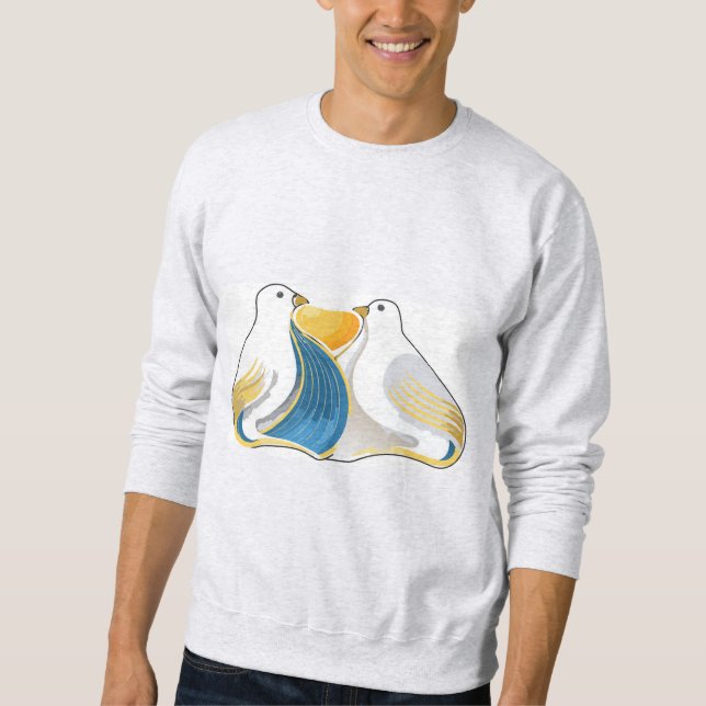 Art Deco Doves T-Shirt Sweatshirt (Front)