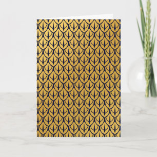 Art Deco Dragon Scales - Blue and Gold Scales Card