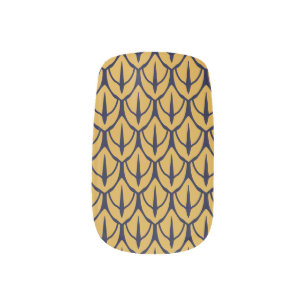 Art Deco Dragon Scales - Blue and Gold Scales Minx Nail Art