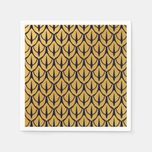 Art Deco Dragon Scales - Blue and Gold Scales Napkins