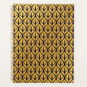 Art Deco Dragon Scales - Blue and Gold Scales Planner
