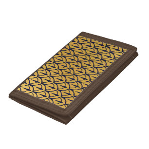 Art Deco Dragon Scales - Blue and Gold Scales Tri-fold Wallet