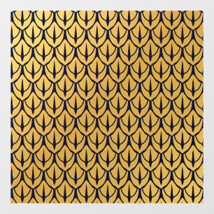 Art Deco Dragon Scales - Blue and Gold Scales Window Cling
