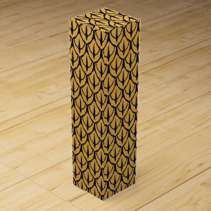 Art Deco Dragon Scales - Blue and Gold Scales Wine Box