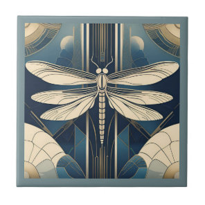 Art Deco Dragonfly  Ceramic Tile