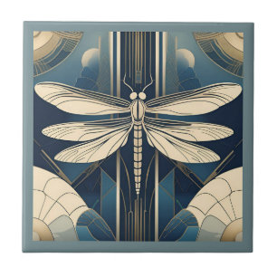 Art Deco Dragonfly  Ceramic Tile