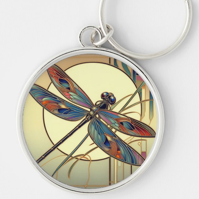 Art Deco Dragonfly Keychain (Front)