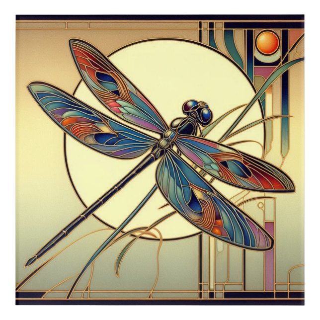 Art Deco Dragonfly Wall Art (Front)