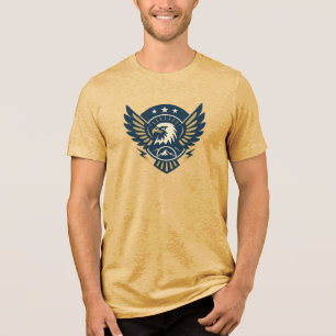 Art-Deco Eagle Emblem — Geometric Crest Tri-Blend Shirt