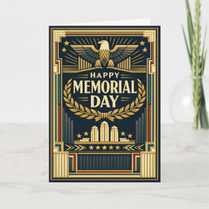 Art Deco Eagle Monument Memorial Day  Card