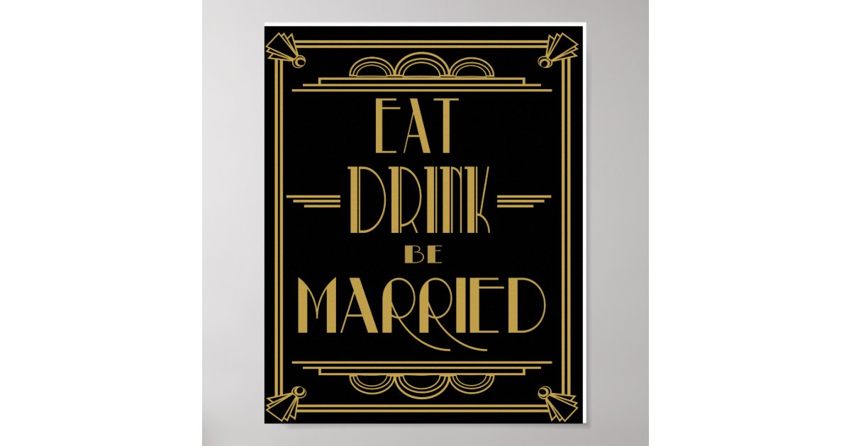 Christmas Party Decorations Eat Drink and Be Merry, Gatsby Wedding Decor,  Art Deco Wedding Sign, Roaring 20s Great Gatsby Party Supplies 